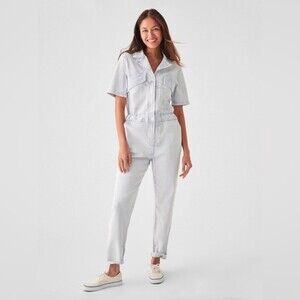 Faherty Blythe Jumpsuit Coverall Light Indigo Wash Denim‎ size xs